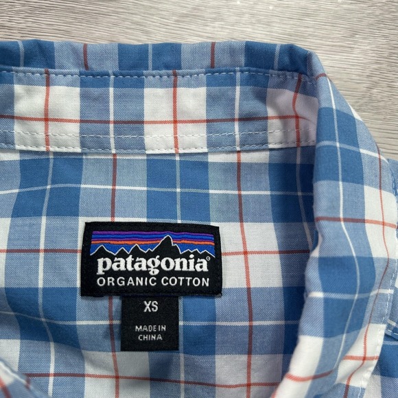 Patagonia Shirt Mens XS Blue Plaid Organic Cotton Button Up Long Sleeve Casual - Picture 5 of 12